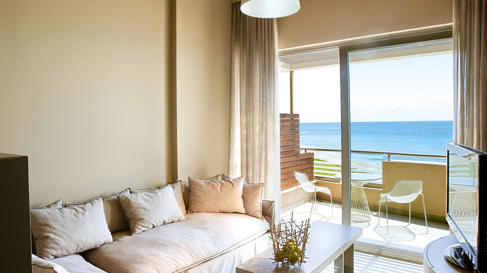 Astir Maisonette, Lounge Open onto a Private Balcony